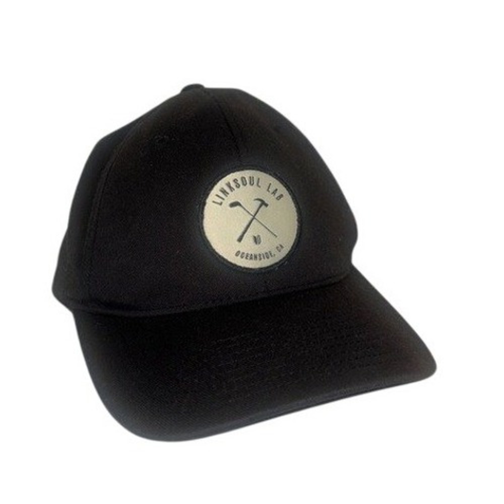 Linksoul Lab Oceanside CA Flexfit Golf Hat Black Mens OSFA Andersen Deans Patch